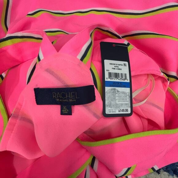 RACHEL Rachel Roy April Pink Striped Maxi Dress XL NWT Summer Resort - Picture 12 of 15